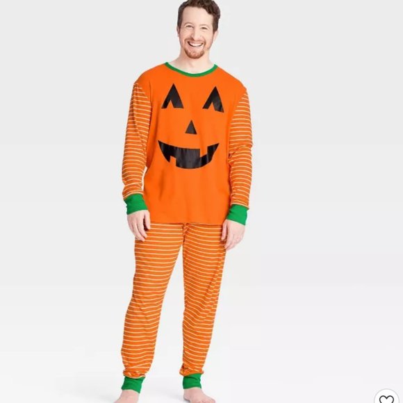 New Men's 2 Piece Sleep Set Halloween Pumpkin XXL - Picture 1 of 3